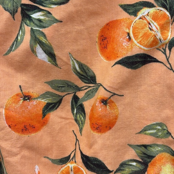 Ann Taylor LOFT Orange Fruit Harvest Criss Cross Back Cropped Top Small - Picture 9 of 10